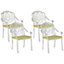 Set of 4 Garden Chairs White ANCONA