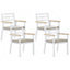 Set of 4 Garden Chairs with Beige Cushions White CAVOLI