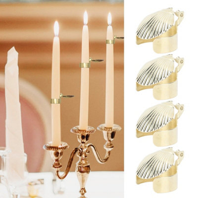 Set of 4 Gold Candle Snuffers-Automatic Metal Candle Extinguishers with Stylish Shell Design