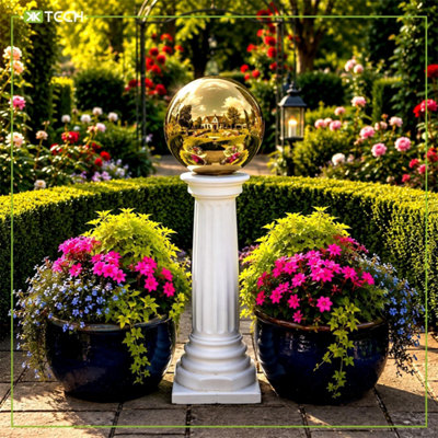 Set of 4 Gold Stainless Steel Mirror Polished Gazing Balls for Home & Garden Decoration