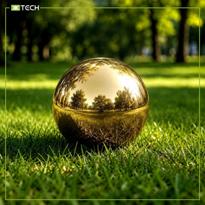 Set of 4 Gold Stainless Steel Mirror Polished Gazing Balls for Home & Garden Decoration