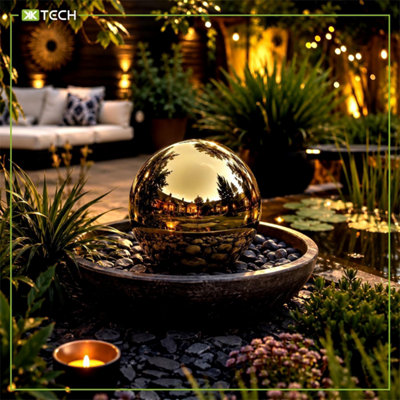 Set of 4 Gold Stainless Steel Mirror Polished Gazing Balls for Home & Garden Decoration