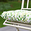 Set of 4 Green Leaf Print Indoor Dining Chair Seat Pad Cushions