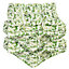 Set of 4 Green Leaf Print Outdoor Garden Chair Seat Pad Cushions