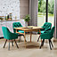 Set of 4 Green Tufted Velvet Upholstered Dining Chairs