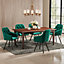 Set of 4 Green Tufted Velvet Upholstered Dining Chairs