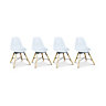 Set of 4 grey beechwood children's chairs - L30.5 x W36 x H56cm
