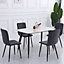 Set of 4 Grey Dining Chair Set Frosted Velvet Kitchen Chair Accent Chair for Living Room Kitchen