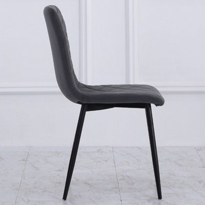 Set of 4 Grey Dining Chair Set Frosted Velvet Kitchen Chair Accent Chair for Living Room Kitchen