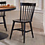 Set of 4 Harrogate Painted Spindle Back Kitchen Furniture Dining Room Chair - Black