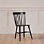 Set of 4 Harrogate Painted Spindle Back Kitchen Furniture Dining Room Chair - Black