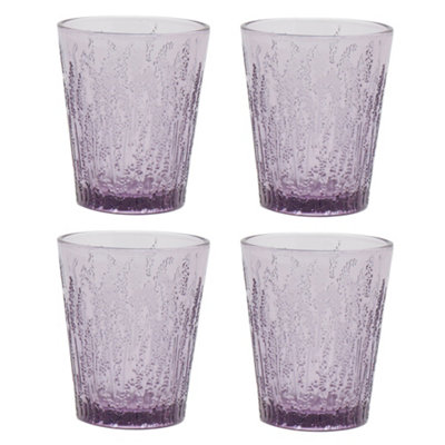 Set of 4 Heather Lavender Drinking Tumbler Glasses Father's Day Wedding Decorations Ideas