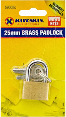 Set Of 4 Heavy Duty Brass Keyed Padlocks 25MM Reliable & Secure For Luggage Multi Purpose