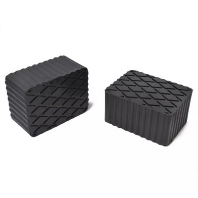 Set of 4 Heavy Duty Universal Rubber Jack Pads 160x120x80mm