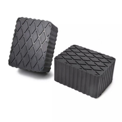 Set of 4 Heavy Duty Universal Rubber Jack Pads 160x120x80mm