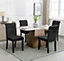 Set of 4 High Back Velvet Kitchen Dining Chairs with Pull Knocker Ring Back Office Chairs Black