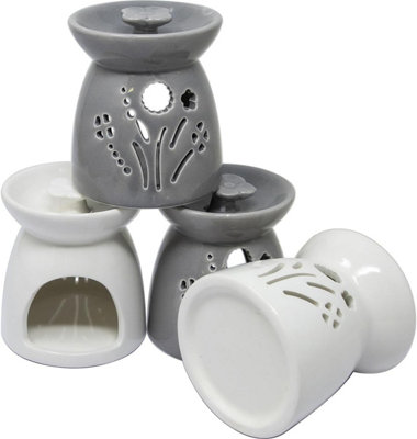 Set Of 4 Home Ceramic Oil Burner Melts Tea Light Candle Gift Aroma Flower 9cm