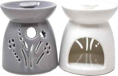 Set Of 4 Home Ceramic Oil Burner Melts Tea Light Candle Gift Aroma Flower 9cm