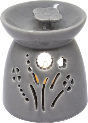 Set Of 4 Home Ceramic Oil Burner Melts Tea Light Candle Gift Aroma Flower 9cm
