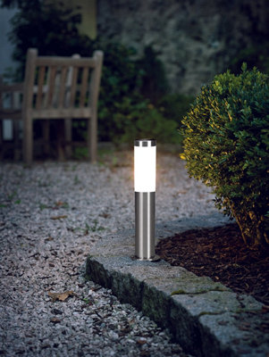Set of 4 IP44 Outdoor Stainless Steel Bollard Lights 12W E27 Driveway Post