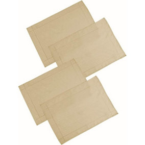 Set Of 4 Latte Polyester Placemats Dining Table Mats Wedding Hotel Linen Dinner Party