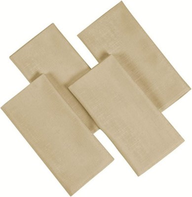 Set Of 4 Latte Polyester Square Napkins Table Cloth Wedding Hotel Linen Dinner Party