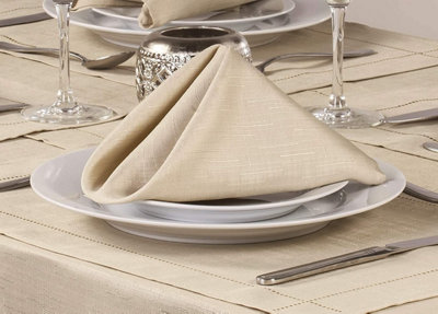 Set Of 4 Latte Polyester Square Napkins Table Cloth Wedding Hotel Linen Dinner Party - 3