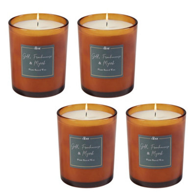 Set of 4 Luxury Scented Candle Gold, Frankincense & Myrrh Home