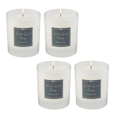 Set of 4 Luxury Scented Candle Winter Spiced Orange Home Fragrance