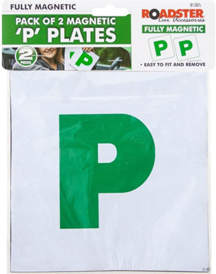 Set Of 4 Magnetic P Plates Passed Driver Green Car Motorcycle Weatherproof