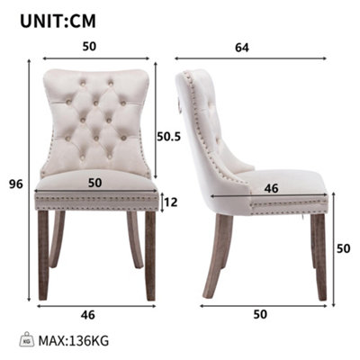 Set of 4 Mid Century Modern Dining Chairs, Velvet Upholstered Accent Chair,Beige