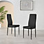 Set of 4 Milan Black High Back Soft Touch Diamond Pattern Faux Leather Black Powder Coated Metal Leg Dining Chairs