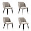 Set of 4 Milano Velvet Dining Chairs Upholstered Dining Room Chair Grey/Silver