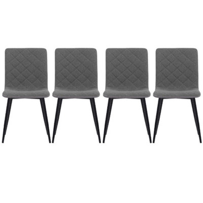 Set of 4 Modern Urban Style Armless Dining Chairs Light Grey 83cm H