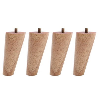 Set of 4 Natural Round Sloping Wooden Furniture Legs Table Legs H 10cm Price Comparisons | Compare The Build