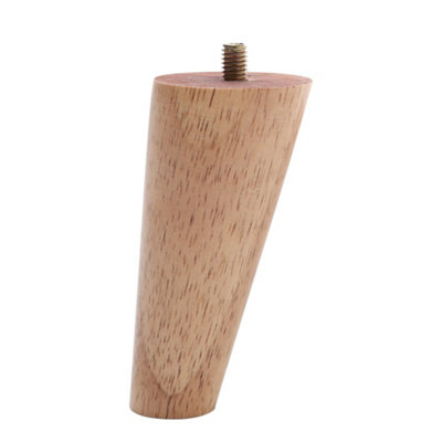 Set of 4 Natural Round Sloping Wooden Furniture Legs Table Legs H 10cm