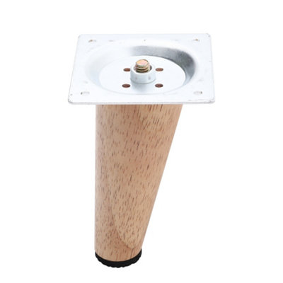 Set of 4 Natural Round Sloping Wooden Furniture Legs Table Legs H 10cm