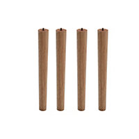 Set of 4 Natural Round Solid Wood Furniture Legs Table Legs H 39cm