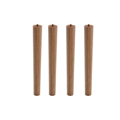 Set of 4 Natural Round Solid Wood Furniture Legs Table Legs H 39cm