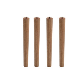 Set of 4 Natural Round Solid Wood Furniture Legs Table Legs H 39cm