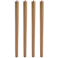 Set of 4 Natural Round Solid Wood Furniture Legs Table Legs H 69cm