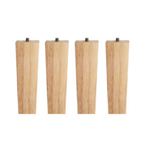 Set of 4 Natural Square Solid Wood Furniture Legs Table Legs H 16 cm
