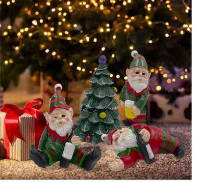 Set of 4 Naughty Garden Christmas Gnomes