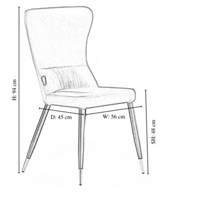 Set of 4 New York Velvet Dining Chairs Upholstered Dining Room Chair Blue/Gold