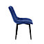 SET OF 4 NOVA MODERN VELVET DINING CHAIR PADDED SEAT METAL LEGS KITCHEN (Blue)