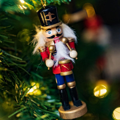 Set of 4 Nutcracker Pendants Tree Decoration Hanging Festive Décor Traditional Wooden Nutcracker - 5