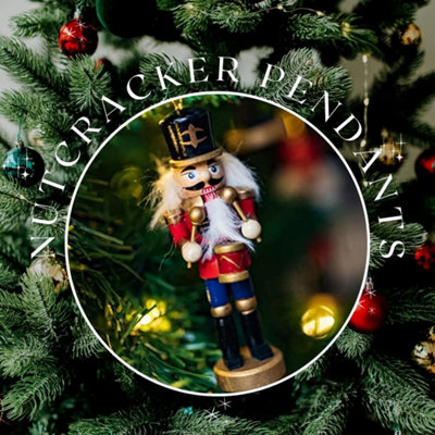 Set of 4 Nutcracker Pendants Tree Decoration Hanging Festive Décor Traditional Wooden Nutcracker - 6