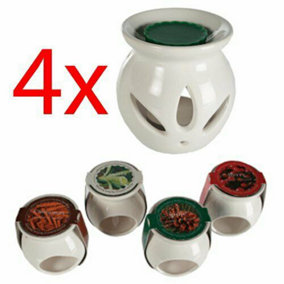 Set Of 4 Oil Burner Melts Tart Ceramic Aromatherapy Candle Gift Home + Scents