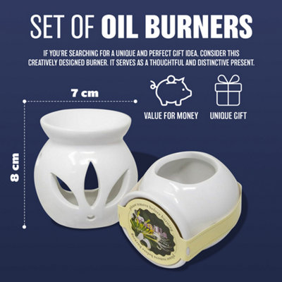 Set Of 4 Oil Burner Melts Tart Ceramic Aromatherapy Candle Gift Home + Scents