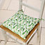 Set of 4 Organic Cotton Garden Seat Pads with Ties 40cm L x 40cm W